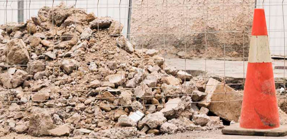 Desmonte y residuos después de una remodelación